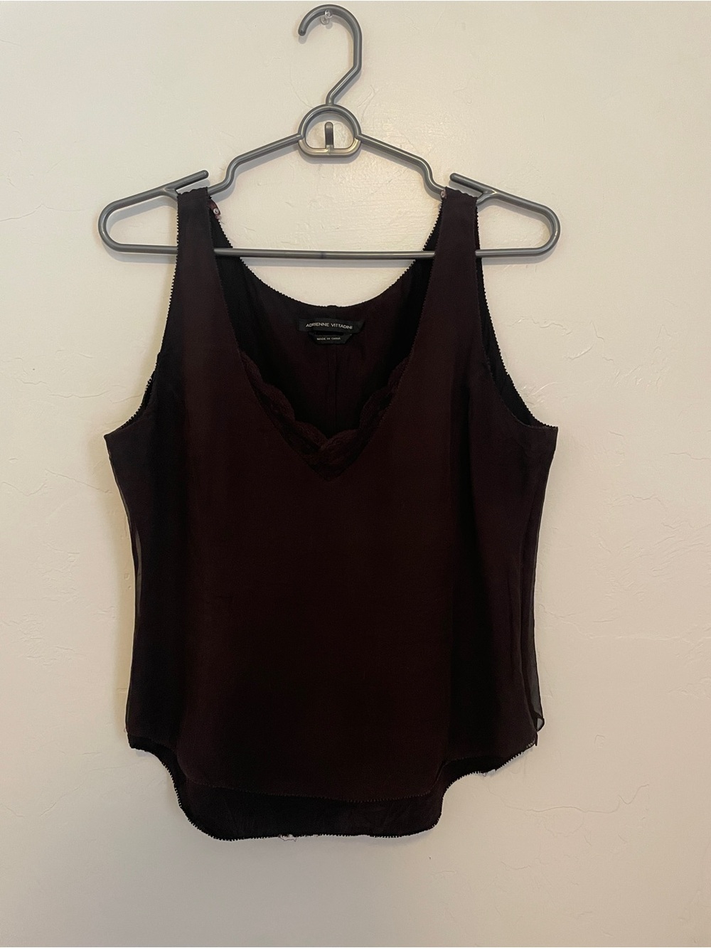 Vintage y2k Silky V-Neck Brown Women’s Tank Top